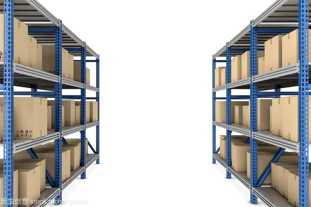 现代仓储美学 金属架与纸板箱的简约交响